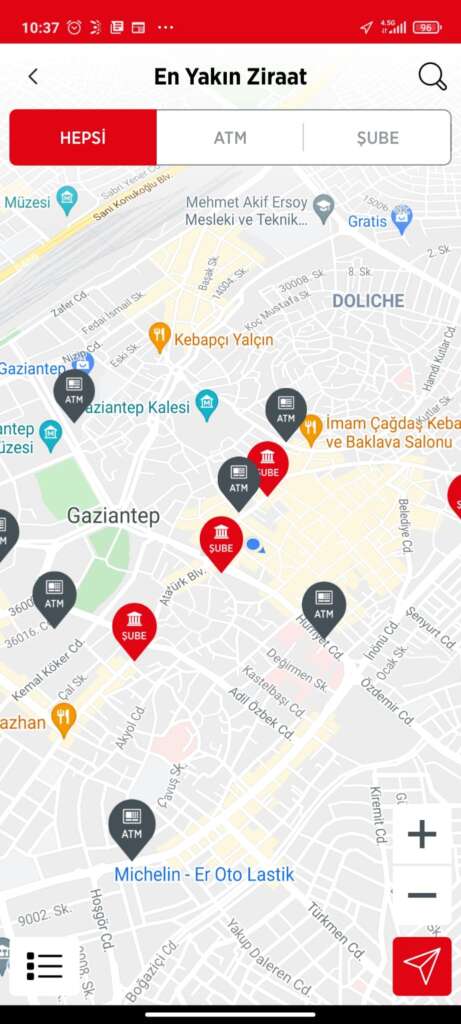 كيف أعلم أين يوجد أقرب شعبة أو ماكينة ATM لبنك الزراعات؟