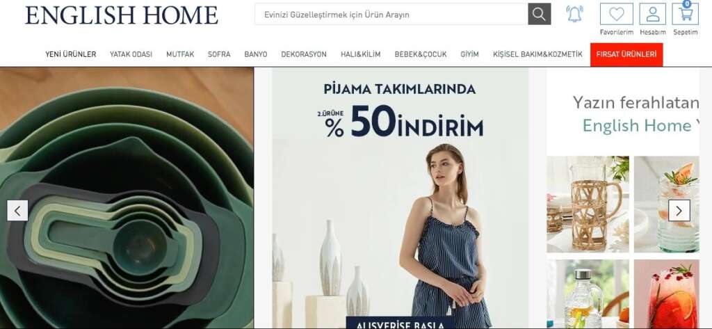 لقطة شاشة - موقع إنجليش هوم في تركيا